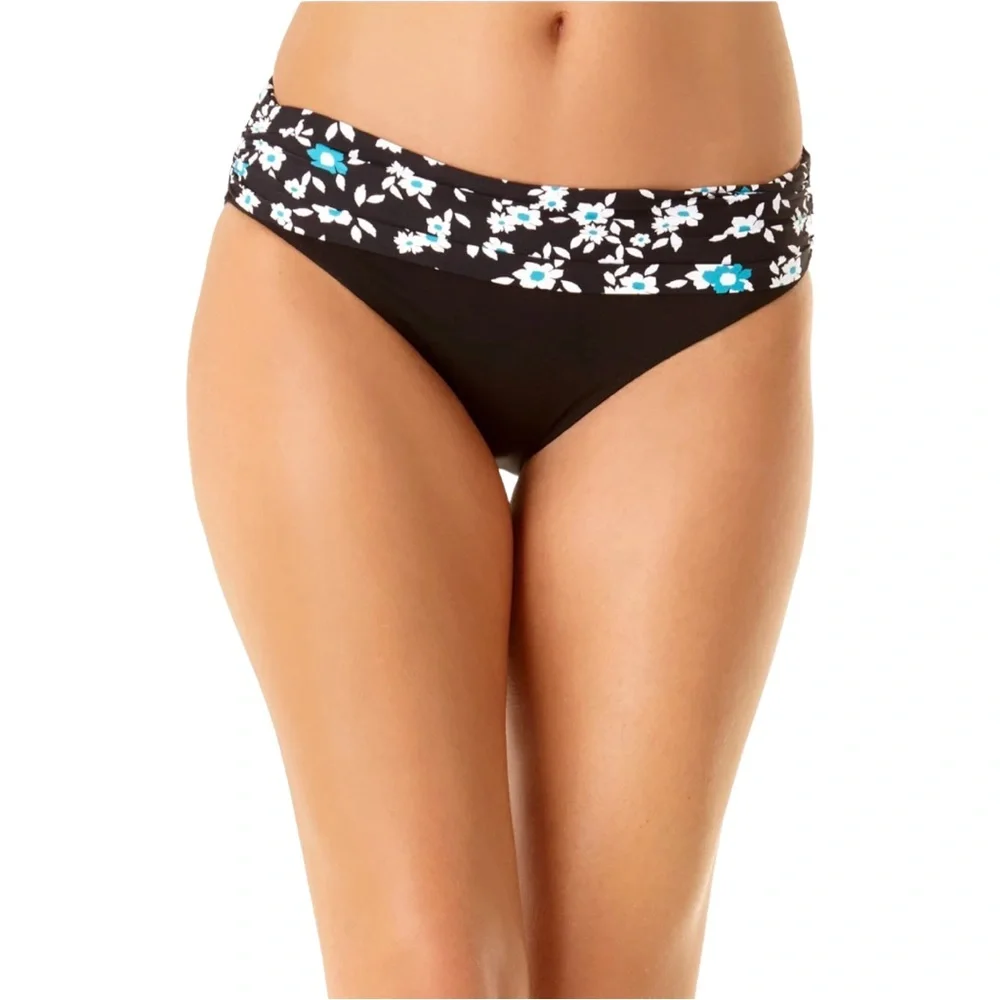 Anne Cole BEAUTIFUL BUNCHES Fold Over Mid-Rise Bikini Bottoms - Picture 11 of 13
